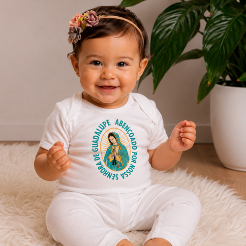 Body de bebê Abençoado por Nossa Senhora de Guadalupe