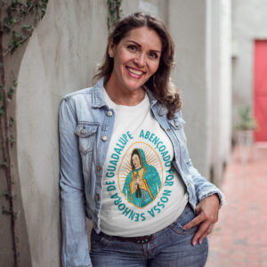 Camiseta católica Abençoado por Nossa Senhora de Guadalupe