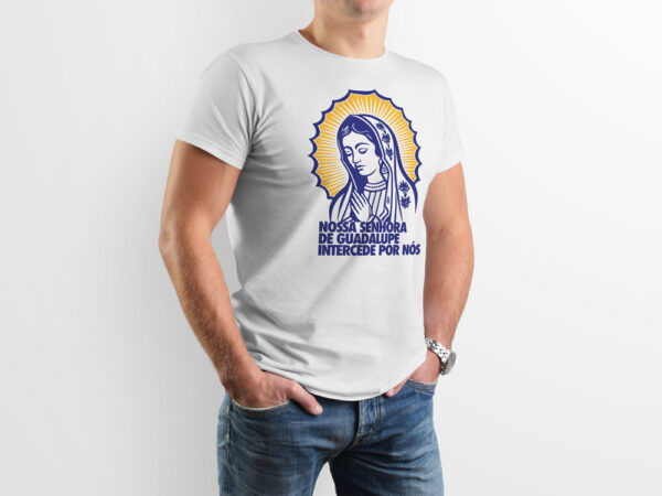 Camiseta Católica Nossa Senhora de Guadalupe Interceda por Nós